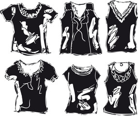 Wall Mural - sketch of Women's t-shirt. Vector illustration