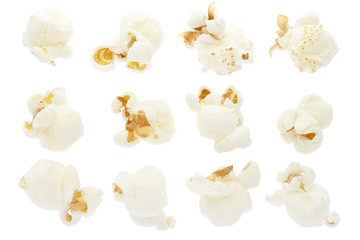 popcorn collection isolated, clipping path included