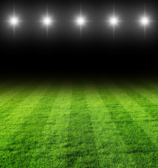 Plakat piłkarskie boisko nocą