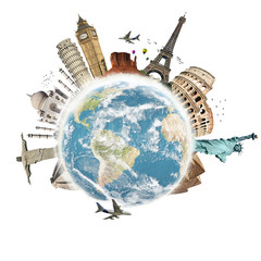 Wall Mural - Travel the world monuments concept 3