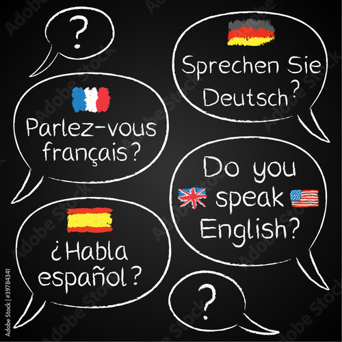 Obraz w ramie Blackboard, Sprechen Sie.../Do you speak...