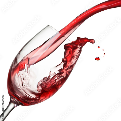 Naklejka dekoracyjna Splash of wine isolated on white