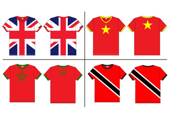 Canvas Print - Flag T-shirt designs internationally. Vector template