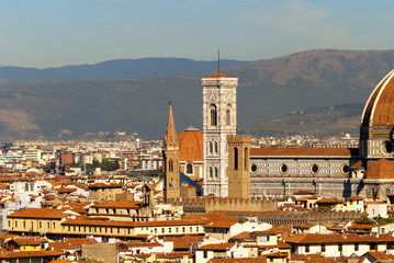 Wall Mural - View of the city from Minitao Church in Florence Italy