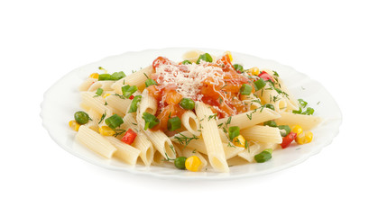 Canvas Print - Rigatoni pasta with vegetables