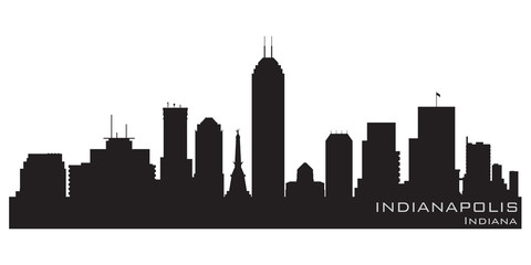 Wall Mural - Indianapolis, Indiana skyline. Detailed vector silhouette