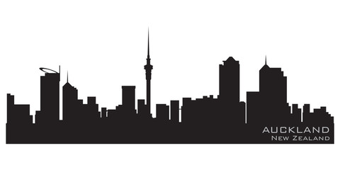 Wall Mural - Auckland, New Zealand skyline. Detailed vector silhouette