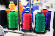 The Colorful Of The Cone Threads From Textile Factory