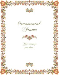 Wall Mural - Vector Floral Ornamental Frame in Vintage Style.