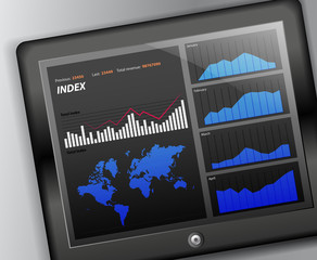Poster - Modern touch gadget with infographics