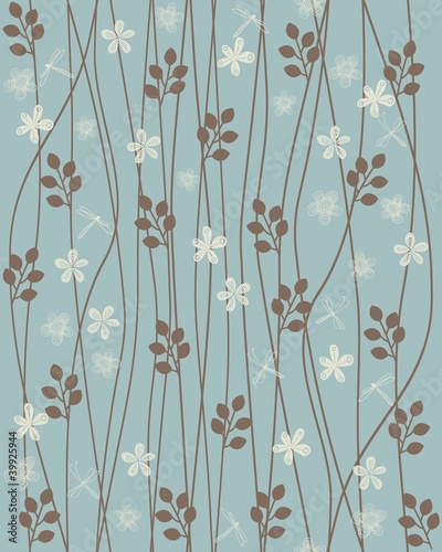 Obraz w ramie seamless floral background