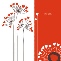 Fototapete - Vector flowers love card