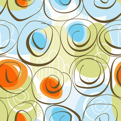 Poster - Abstract floral background (seamless pattern)