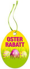 Canvas Print - Hangtag Osterrabatt Ostereier gelb/pink