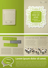 Green Vintage Template For Advertising With Business People