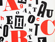 © blash - Red and black on white ABC letters, learning alphabetical characters