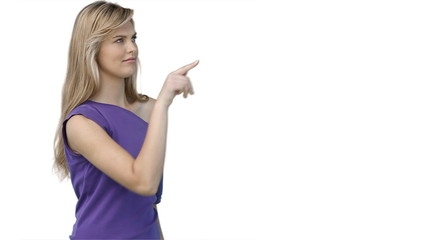Woman using a virtual display