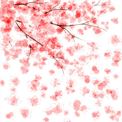 Plakat piękny kwitnący drzewa