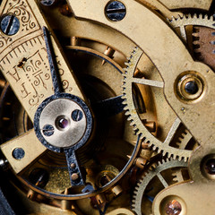 The mechanism of an old watch