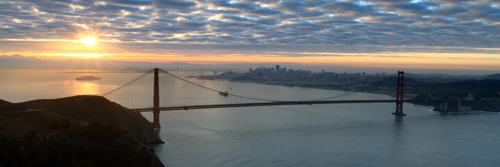 Fototapete - Golden Gate Bridge panorama