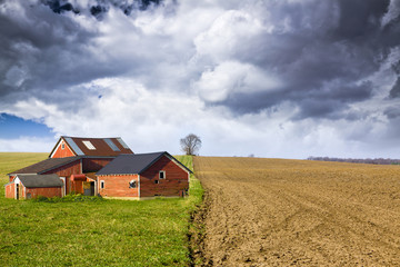 Wall Mural - Farm with stormy sky