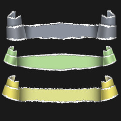 Wall Mural - set of three torn paper banners