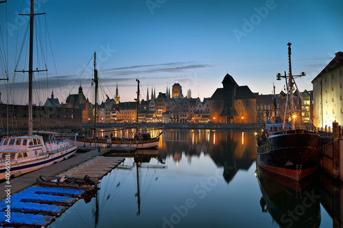 Obraz w ramie Old Town in Gdansk, Poland.