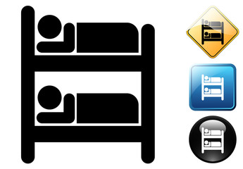 Poster - Bunk bed pictogram and icons