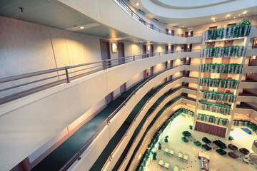 Balconies at stories in Iris Congress hotel