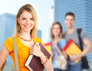 Wall Mural - Young student woman.