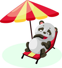 Poster - Panda on the beach