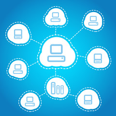 Aufkleber - Computer communication scheme. Social media