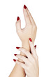 hands with red manicure