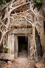 Entrance To The Ruin Of The Temple , Angkor Wat, Cambodia