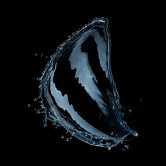 water splash isolated on black background