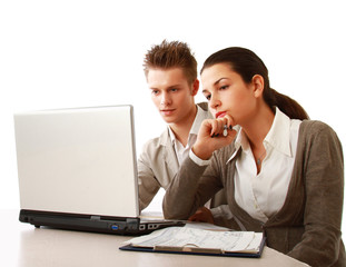 A businessgroup working at the table