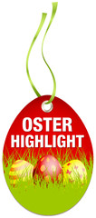 Poster - Hangtag Osterhighlight Ostereier rot