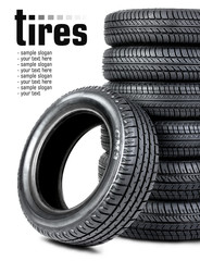 tires on the white background