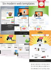Wall Mural - Six modern web templates