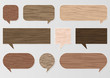 © kstudija - Natural wood texture speech bubbles and balloons illustration