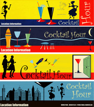 Retro Cocktail Hour Web Banners