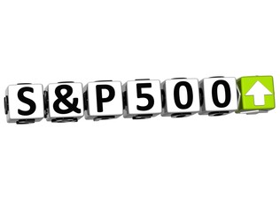 Poster - 3D S&P500 Stock Market Block text