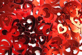 Fototapeta  - Red hearts confetti
