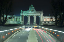 Brussels - Triumphal Arch By Night