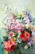 Watercolor painting of the beautiful flowers.