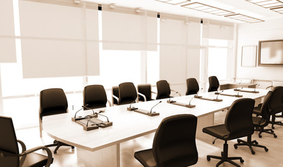 Poster - Office interior with leather furniture