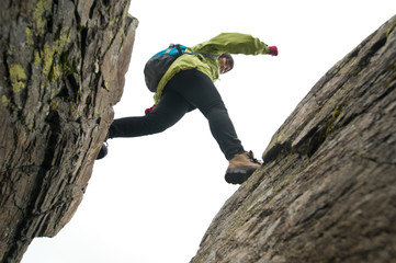 Wall Mural - woman hiking