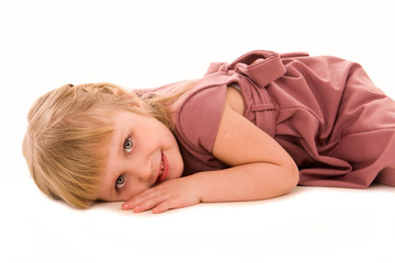 Wall Mural - Portrait of happy little girl