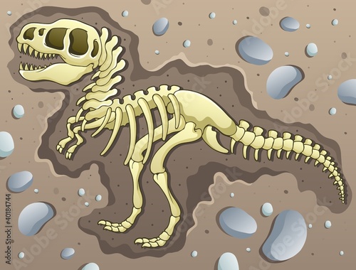 Naklejka - mata magnetyczna na lodówkę Tyrannosaurus excavation site