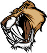 Cougar Saber Tooth Cat Mascot Head Vector Graphic